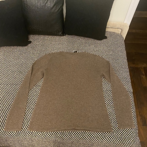 NEW Evelyn Grace Cashmere Mocha Heather Pullover Sweater, Size L - Picture 6 of 8